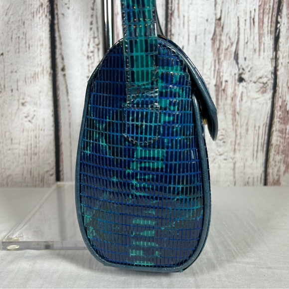 Vintage Stuart Weitzman Snakeskin Leather Spain Structured Shoulder Purse Bag - Picture 5 of 15